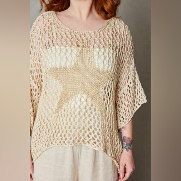 NEW COLLECTION Sweaters - Italian Crochet Gold Star Sweater